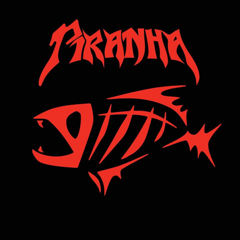 cartaz engraçado de piranha vetor