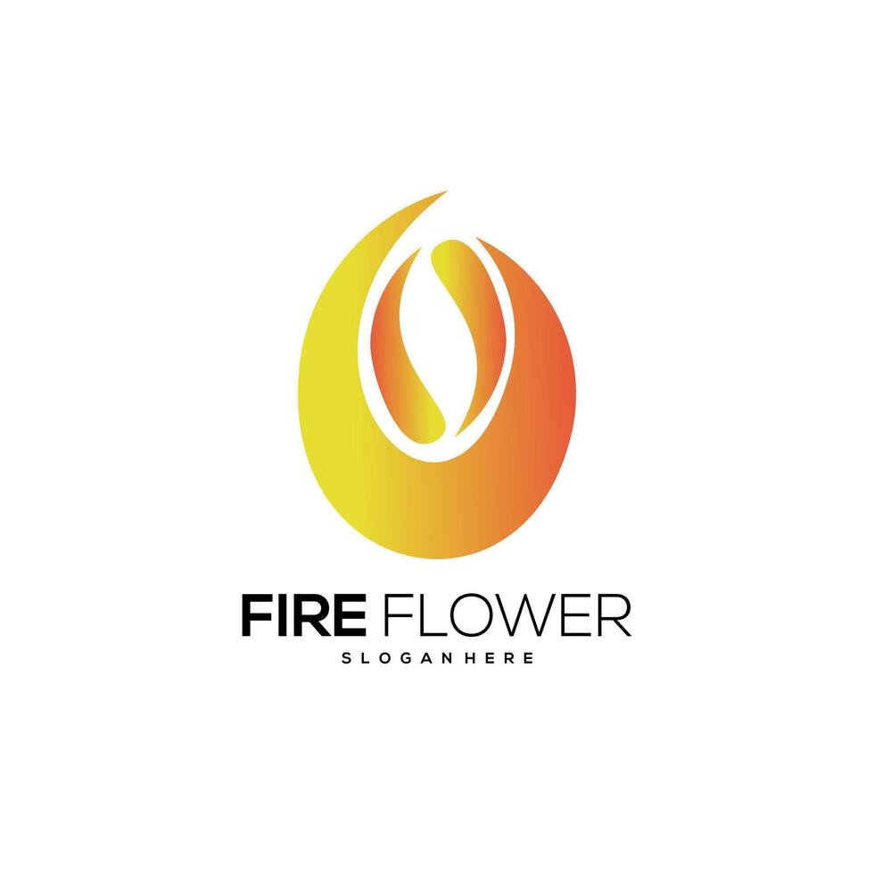 gradiente de logotipo abstrato de fogo colorido vetor