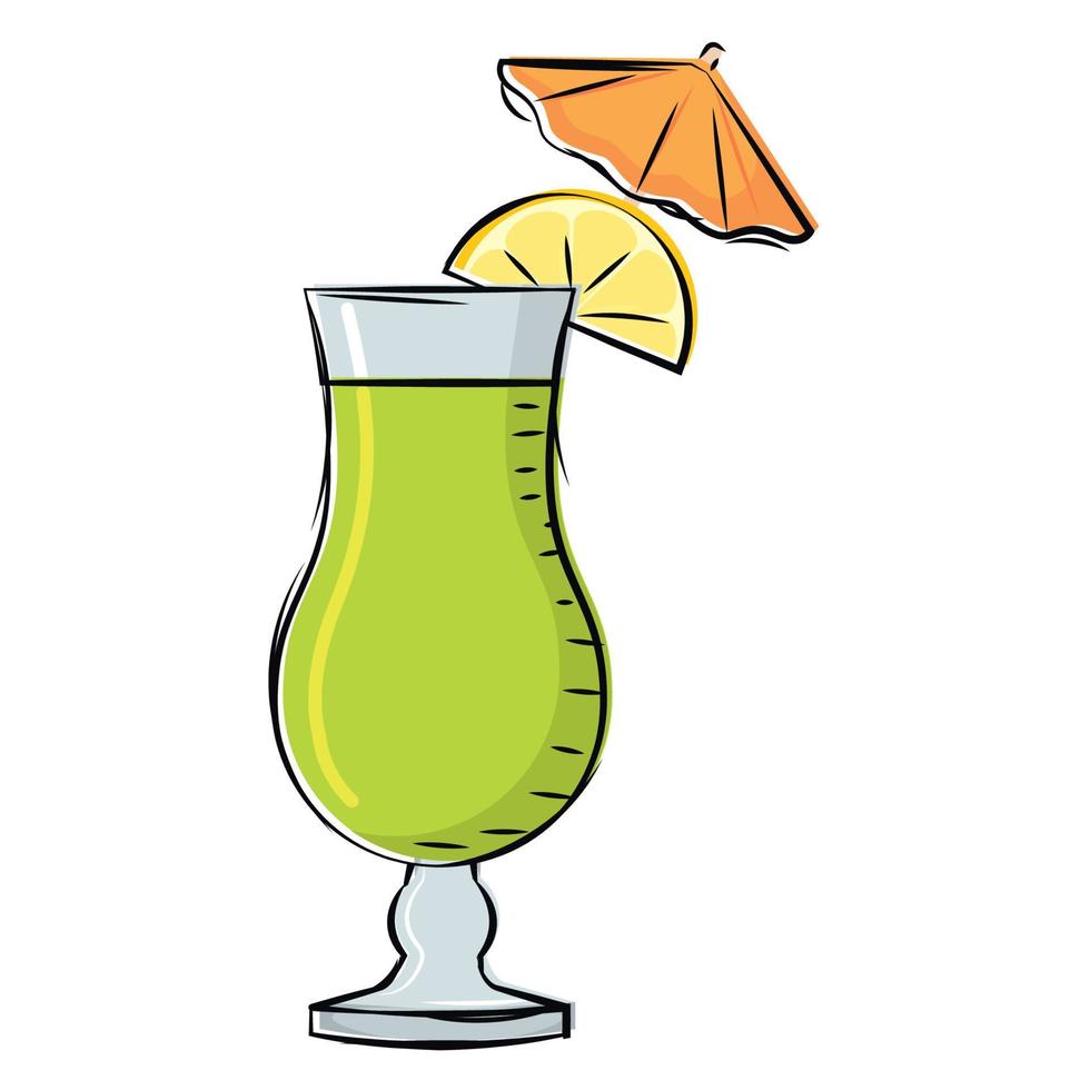 ilustração em vetor de bebida de coquetel verde limão isolado