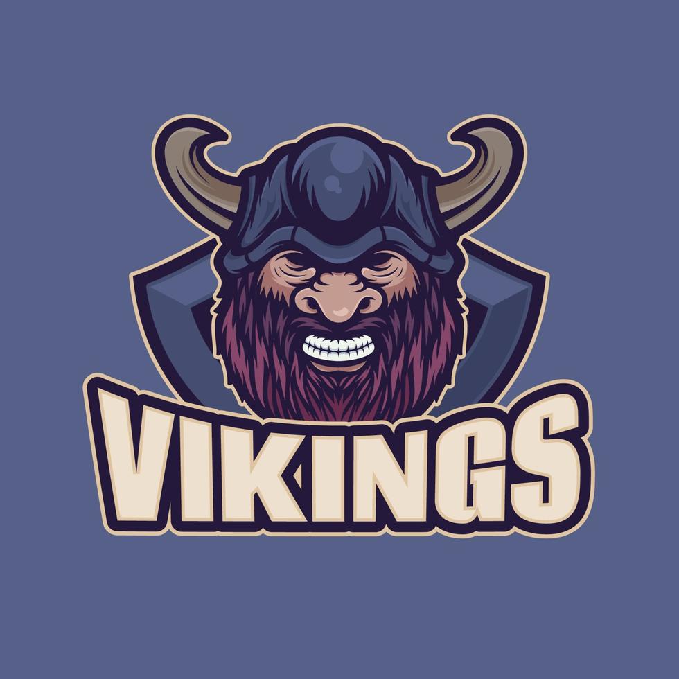 o logotipo do chefe dos vikings vetor