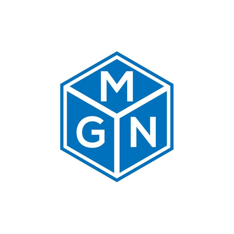 design de logotipo de carta mgn em fundo preto. conceito de logotipo de carta de iniciais criativas mgn. design de letra mgn. vetor