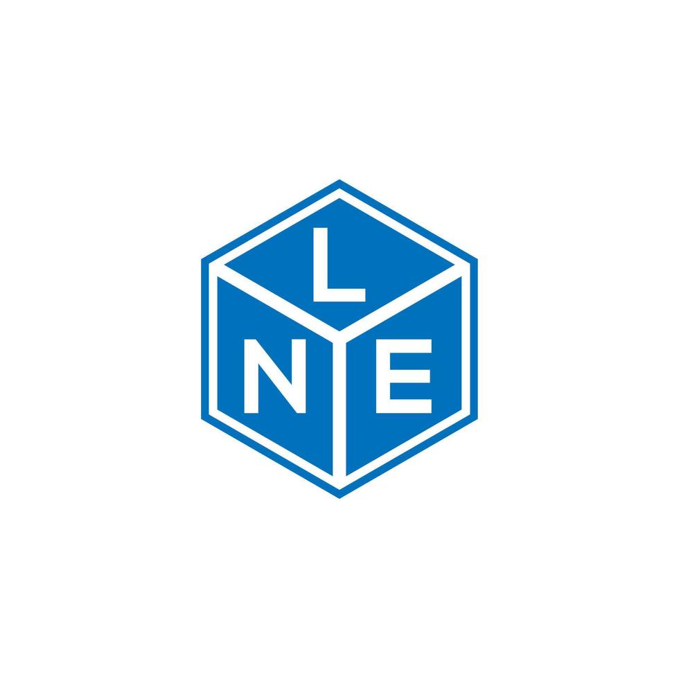 lne design de logotipo de carta em fundo preto. lne conceito de logotipo de letra de iniciais criativas. lne design de letras. vetor