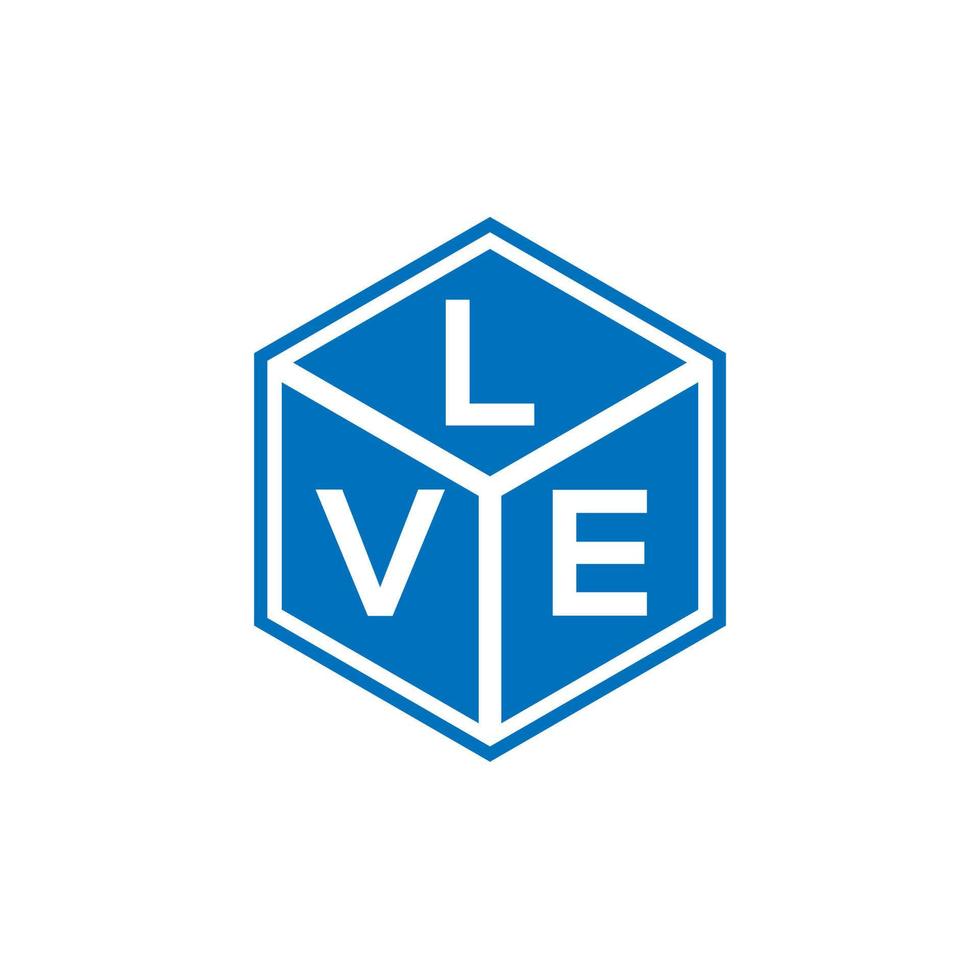 lve design de logotipo de carta em fundo preto. lve conceito de logotipo de letra de iniciais criativas. lve design de letras. vetor