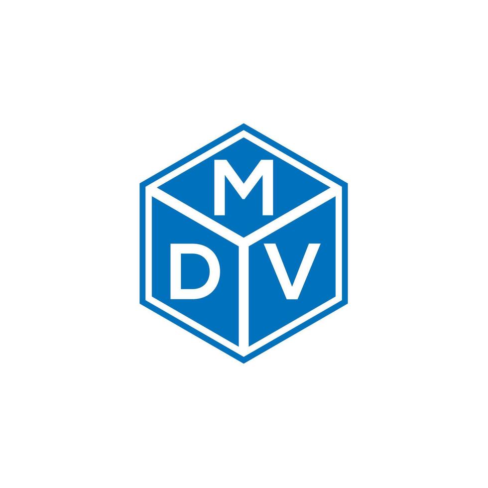 design de logotipo de carta mdv em fundo preto. conceito de logotipo de letra de iniciais criativas mdv. design de letra mdv. vetor