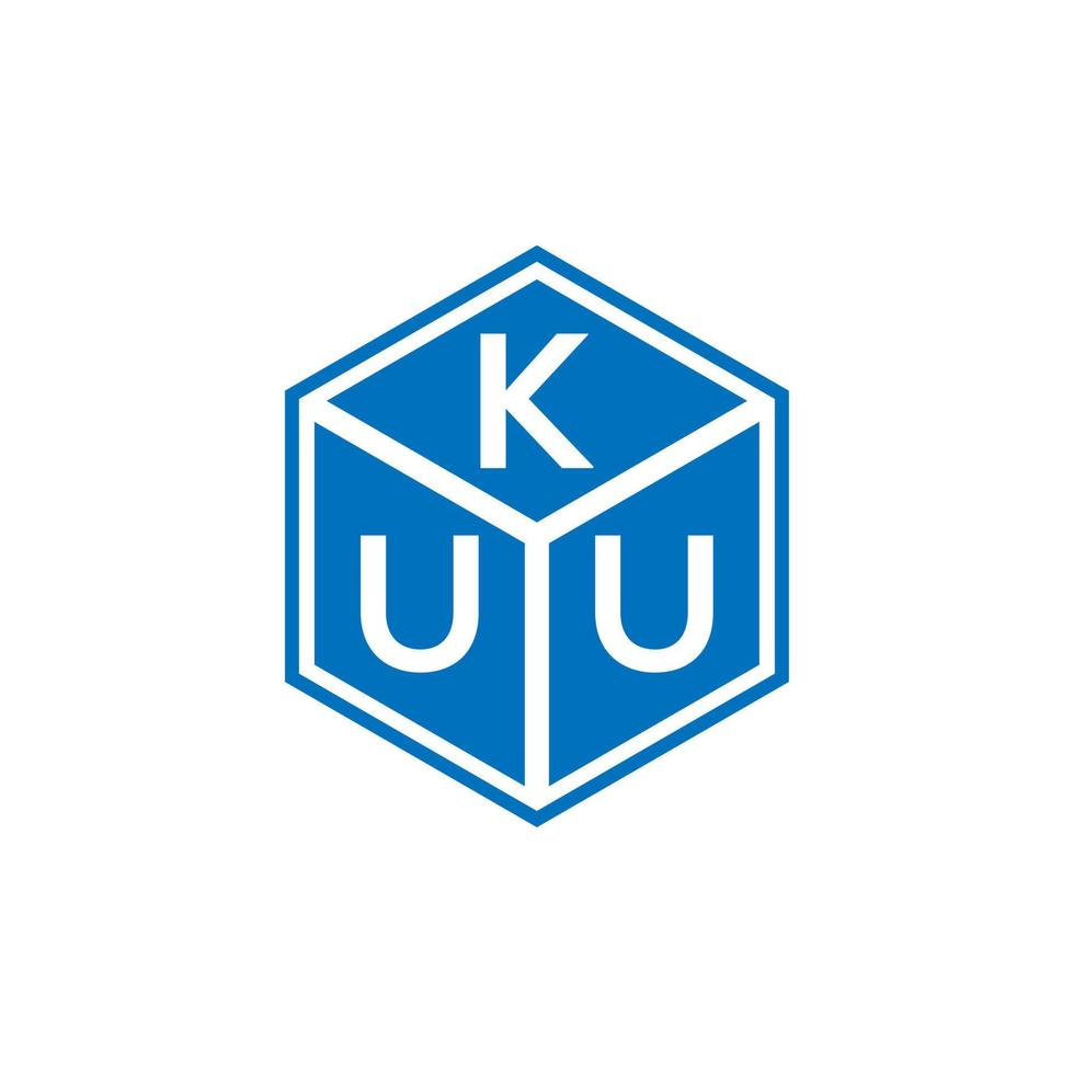 design de logotipo de letra kuu em fundo preto. conceito de logotipo de letra de iniciais criativas kuu. desenho de letra kuu. vetor