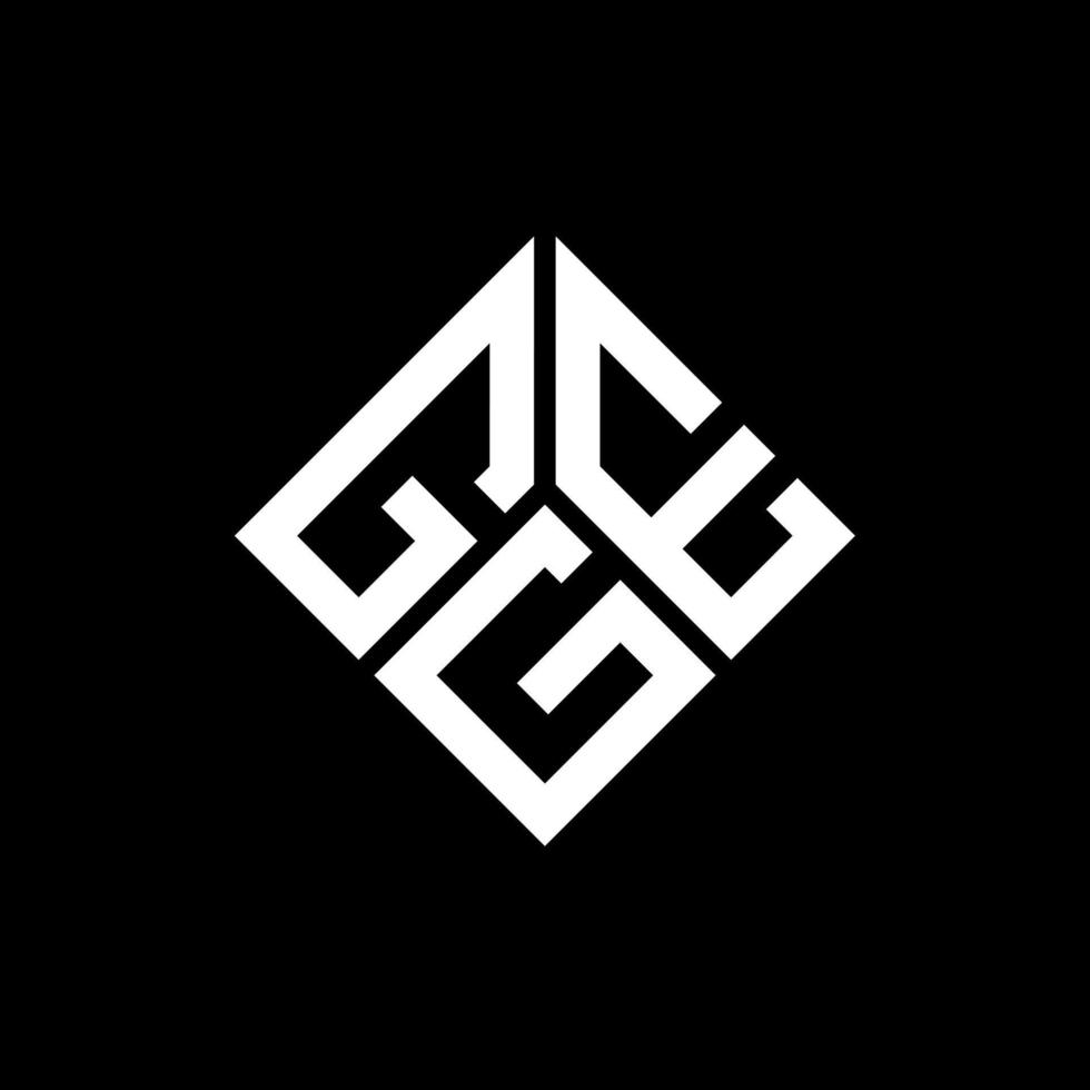 design de logotipo de carta geg em fundo preto. conceito de logotipo de letra de iniciais criativas geg. design de letra geg. vetor