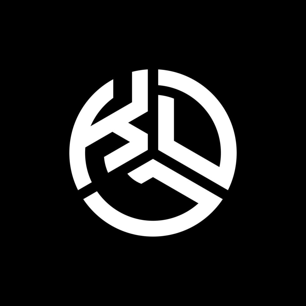 design de logotipo de letra kdl em fundo preto. conceito de logotipo de letra de iniciais criativas kdl. design de letra kdl. vetor