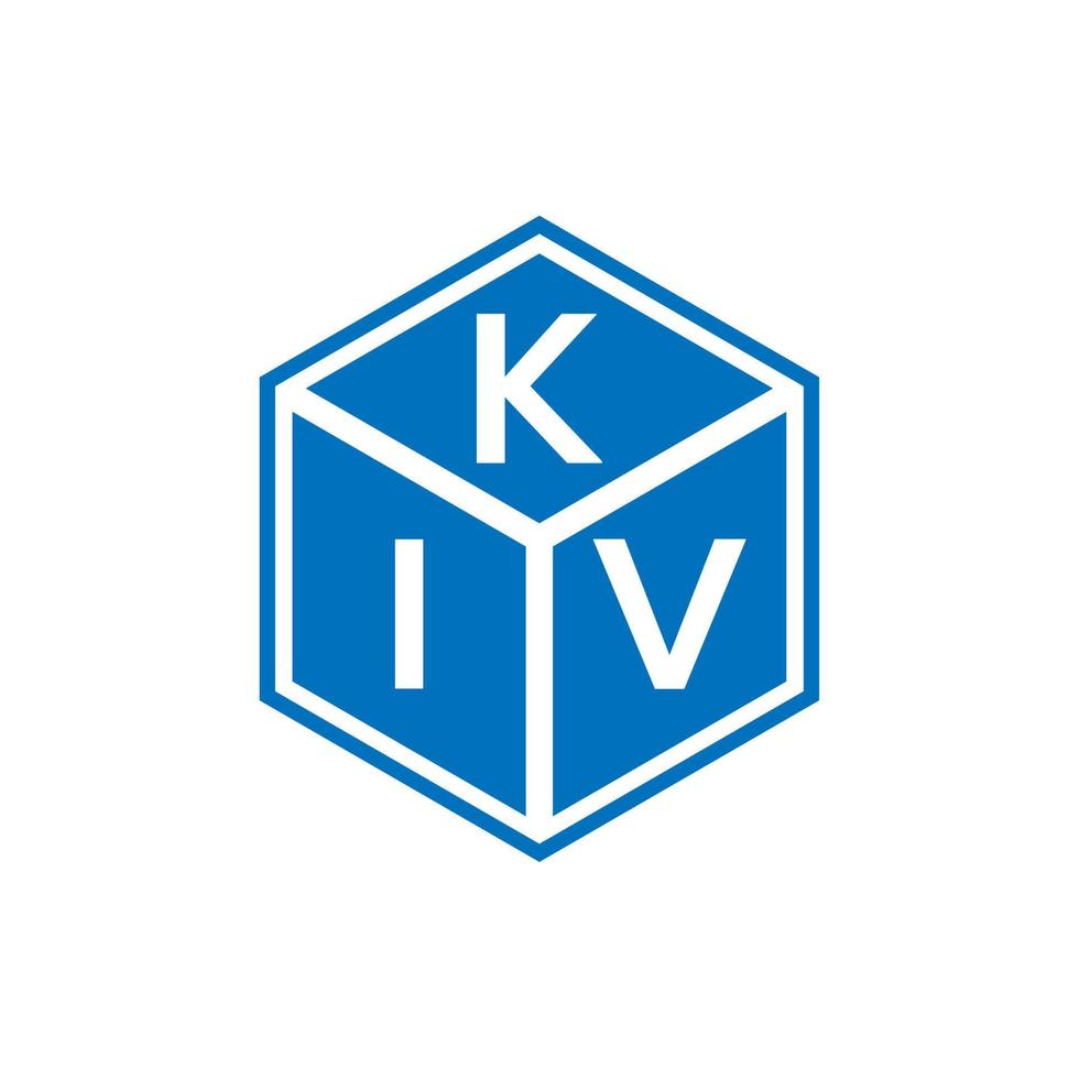 design de logotipo de carta kiv em fundo preto. conceito de logotipo de letra de iniciais criativas kiv. design de letra kiv. vetor