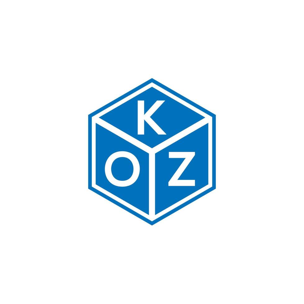 conceito de logotipo de letra de iniciais criativas koz. koz carta design.koz carta logo design em fundo preto. conceito de logotipo de letra de iniciais criativas koz. design de letra koz. vetor