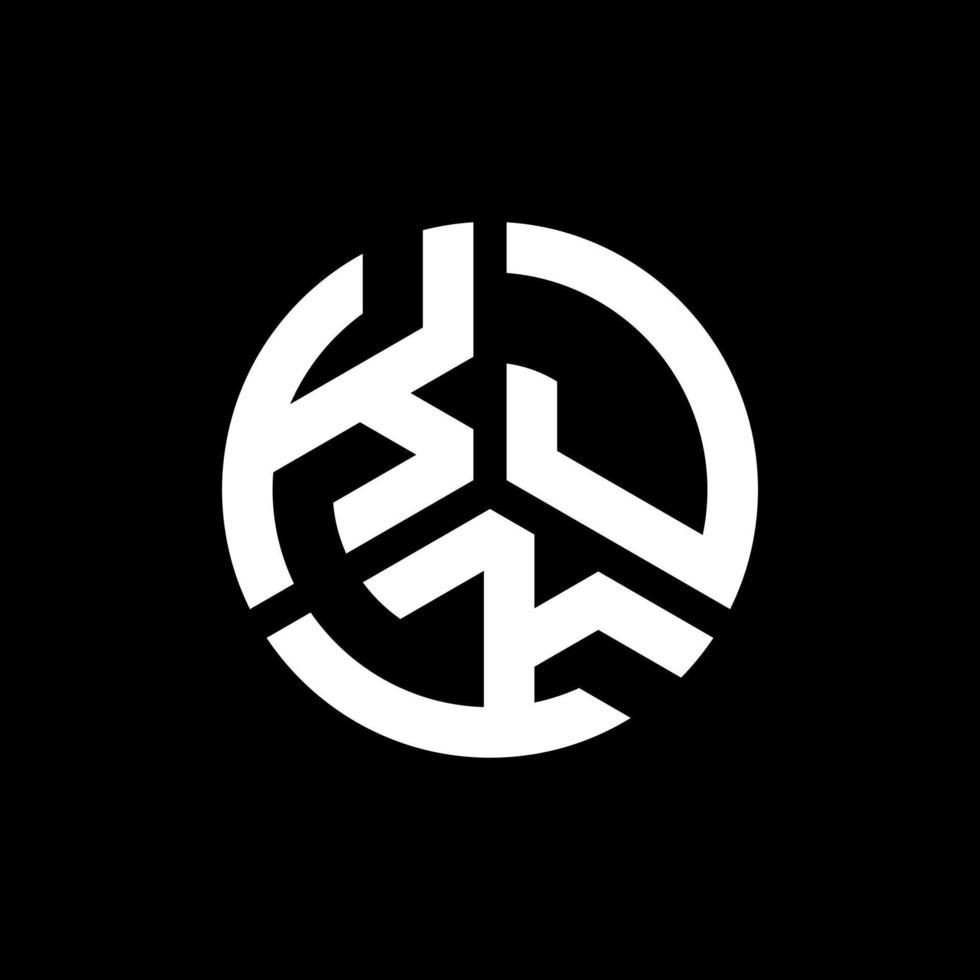 design de logotipo de letra kjk em fundo preto. conceito de logotipo de letra de iniciais criativas kjk. design de letra kjk. vetor