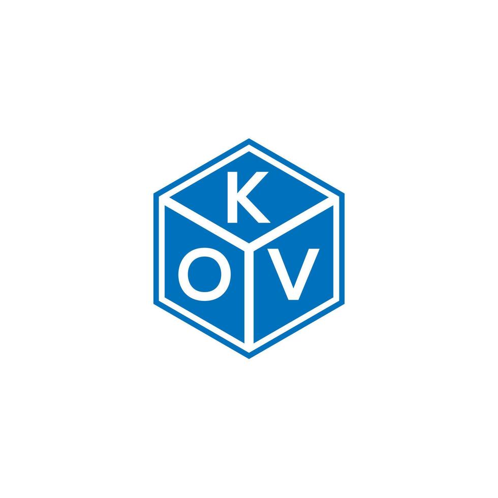 kov carta logotipo design em fundo preto. conceito de logotipo de letra de iniciais criativas kov. desenho de letras kov. vetor