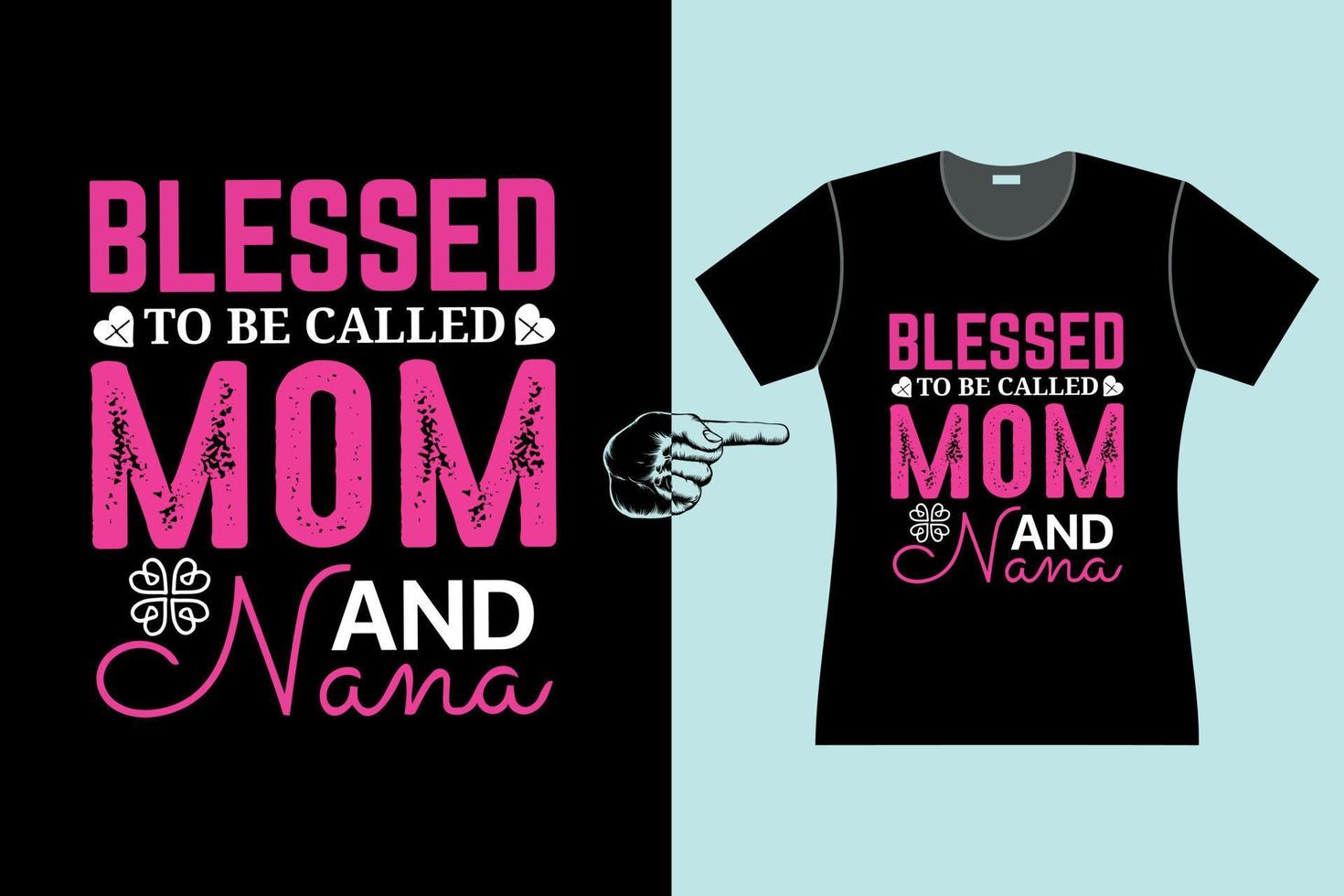 design de camiseta do dia das mães modelos de impressão de mãe abençoada vetor