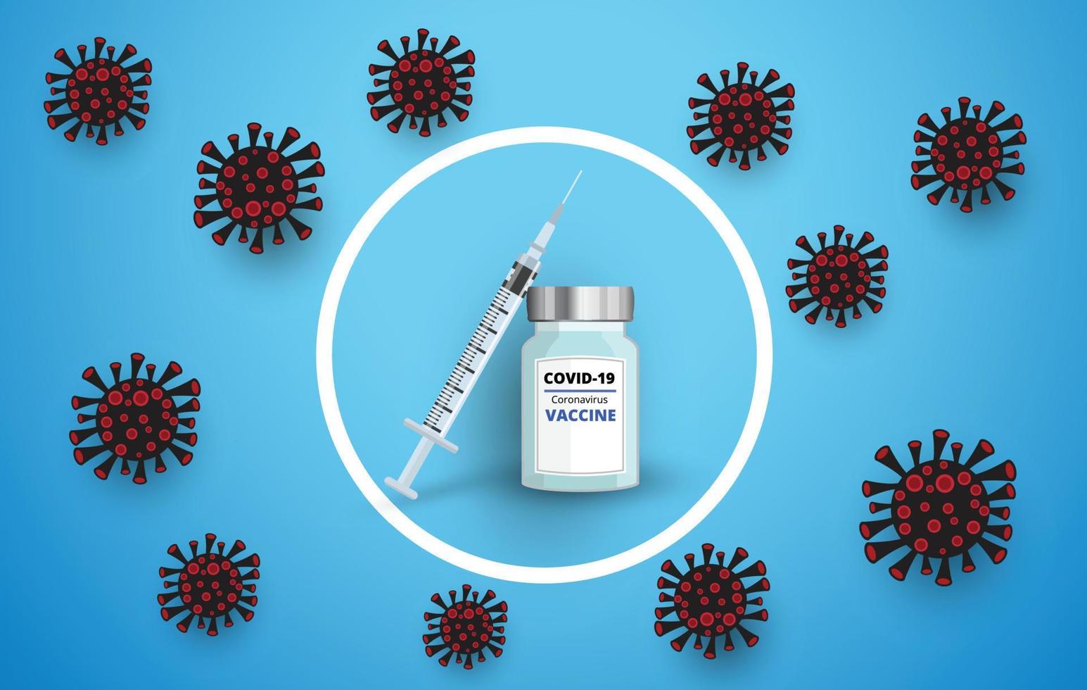 proteção vacinal à doença, covid-19, conceito de coronavírus 2019-ncov. vetor