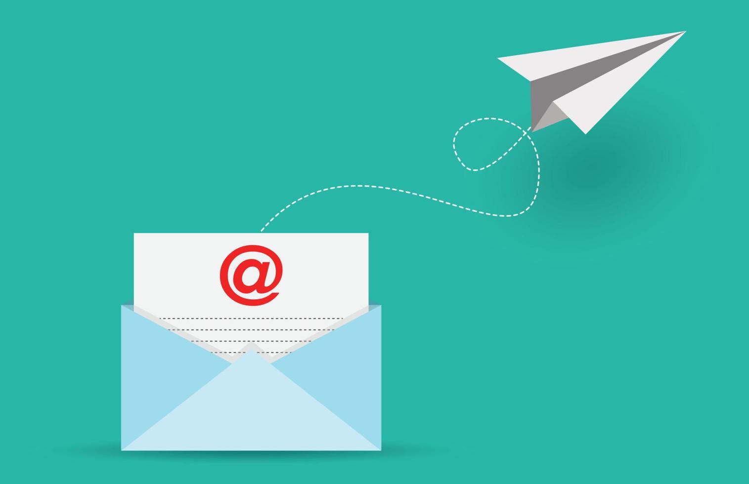 e-mail enviado e conceito de marketing por e-mail vetor
