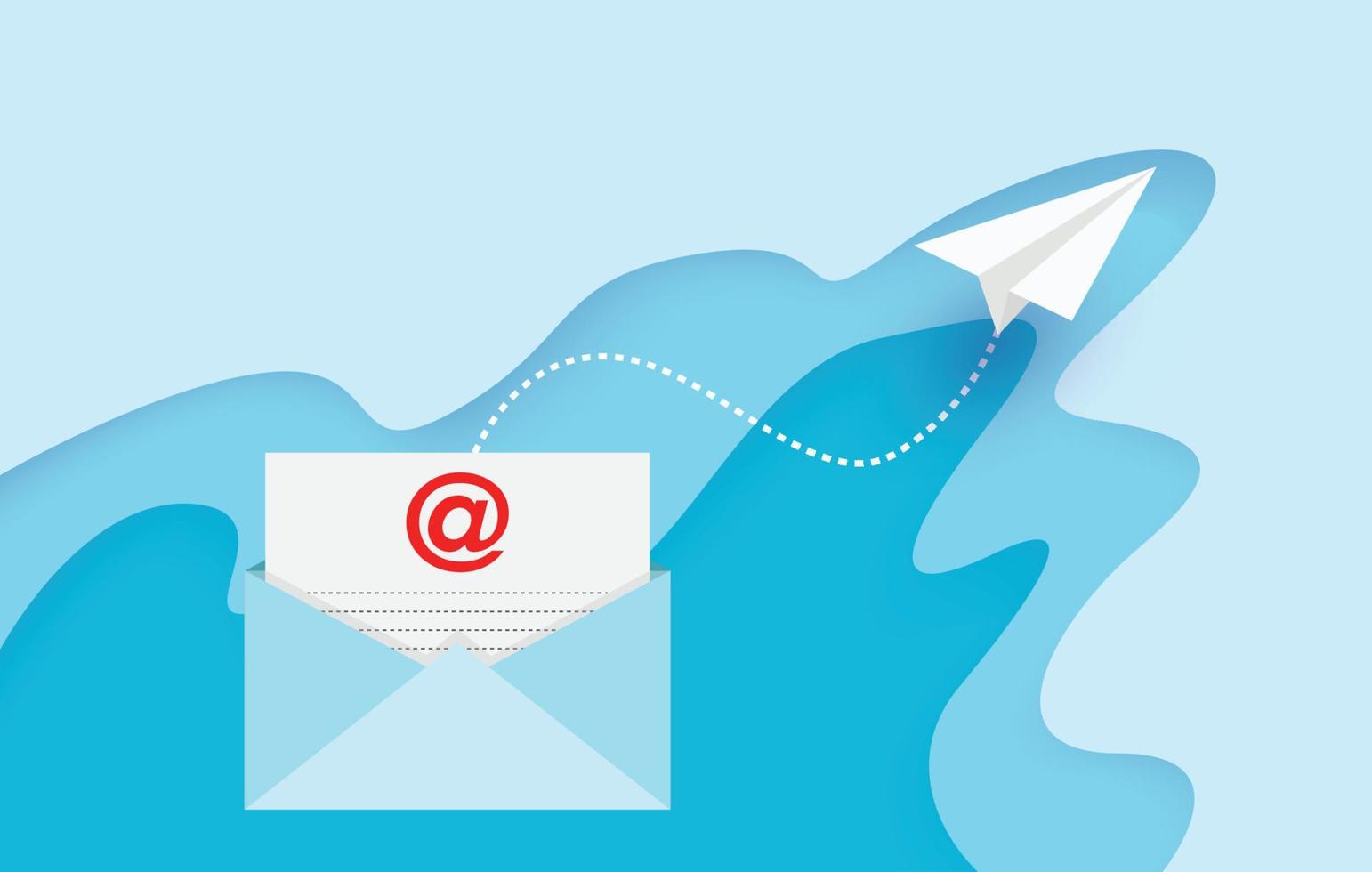 e-mail enviado e conceito de marketing por e-mail, design vetorial vetor