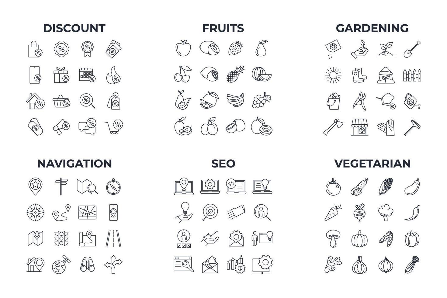 modelo de símbolo de pacote de ícones de mega coleção para ilustração em vetor de logotipo de coleção de design gráfico e web