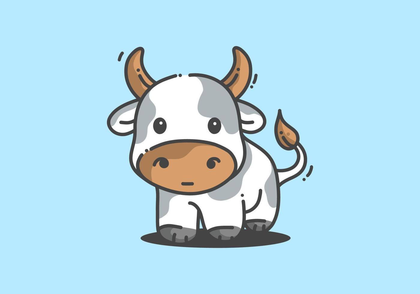 ilustração de vaca bonitinha branca vetor