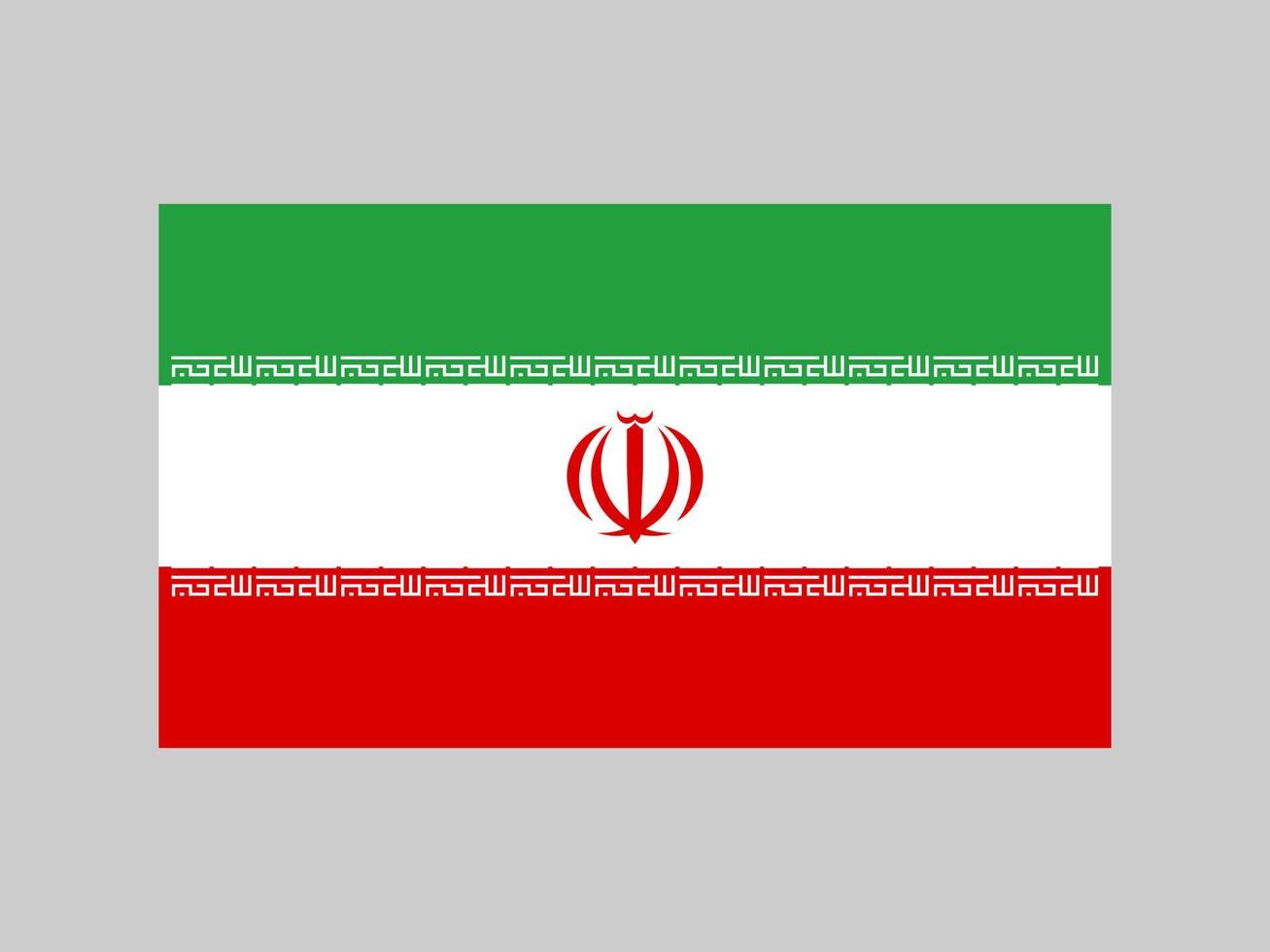 bandeira do irã, cores oficiais e proporção. ilustração vetorial. vetor