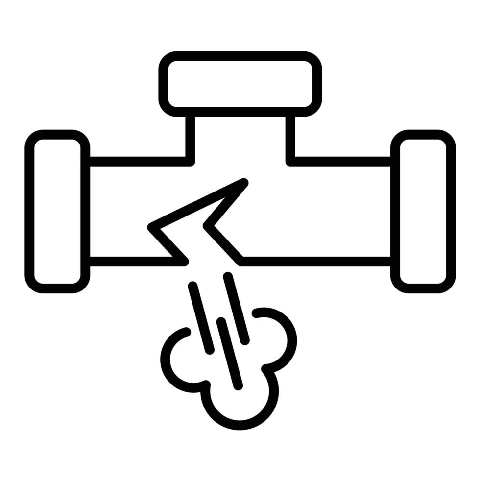 ícone de linha de vazamento de tubulação de gás vetor