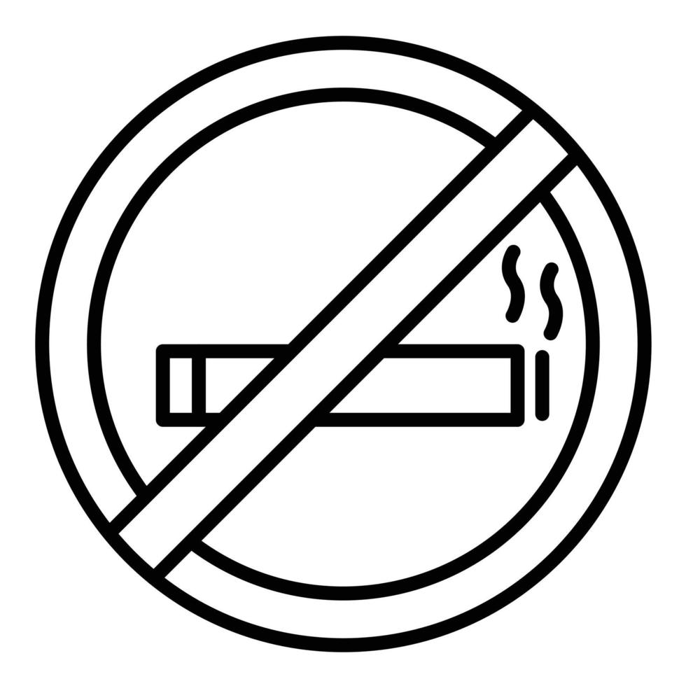 ícone de linha de não fumar vetor
