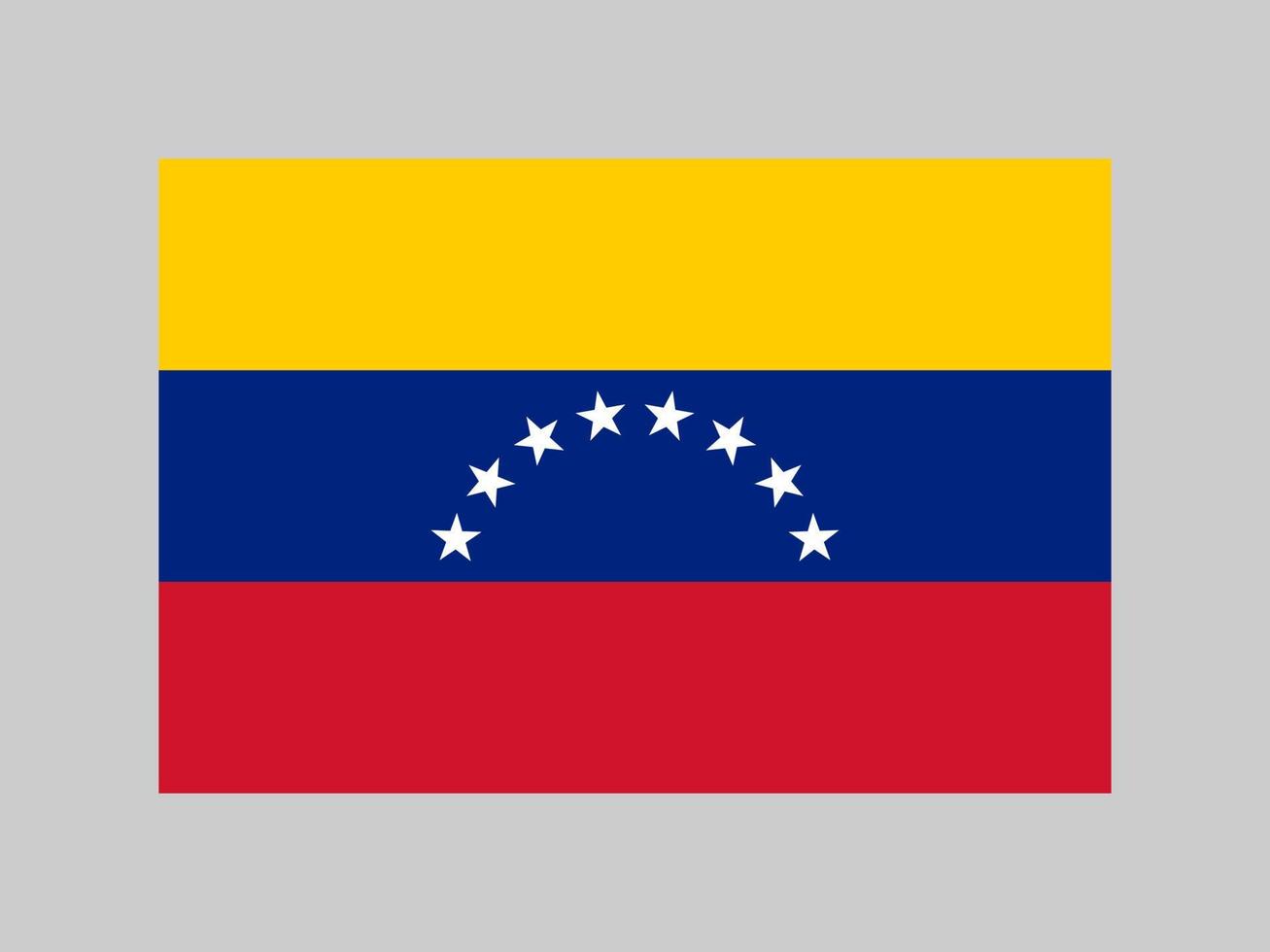 bandeira da venezuela, cores oficiais e proporção. ilustração vetorial. vetor