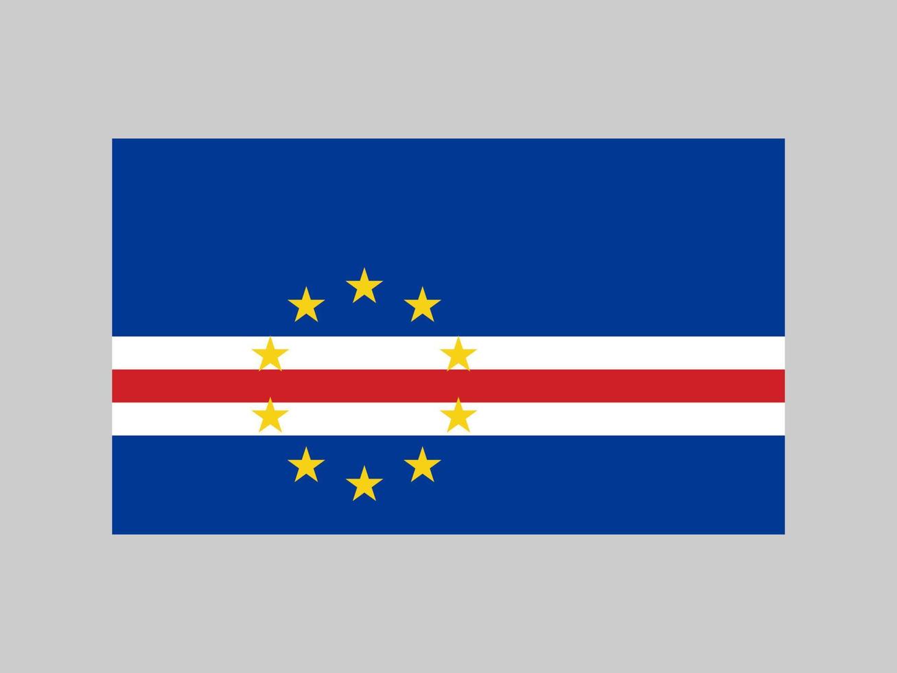 bandeira de cabo verde, cores oficiais e proporção. ilustração vetorial. vetor