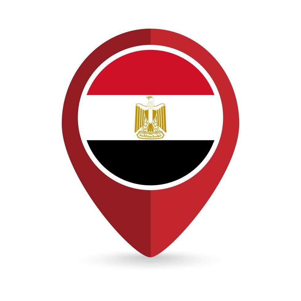 ponteiro de mapa com contry egito. bandeira do Egito. ilustração vetorial. vetor