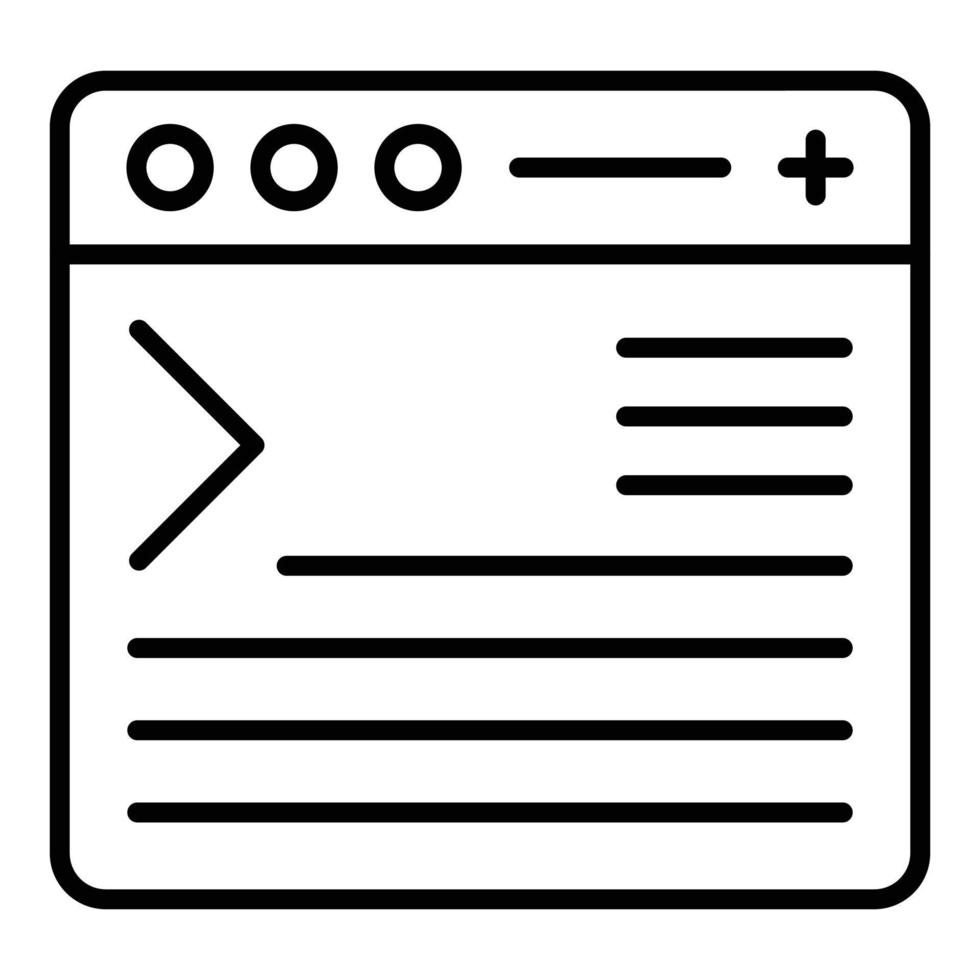 ícone de linha de terminal de código vetor