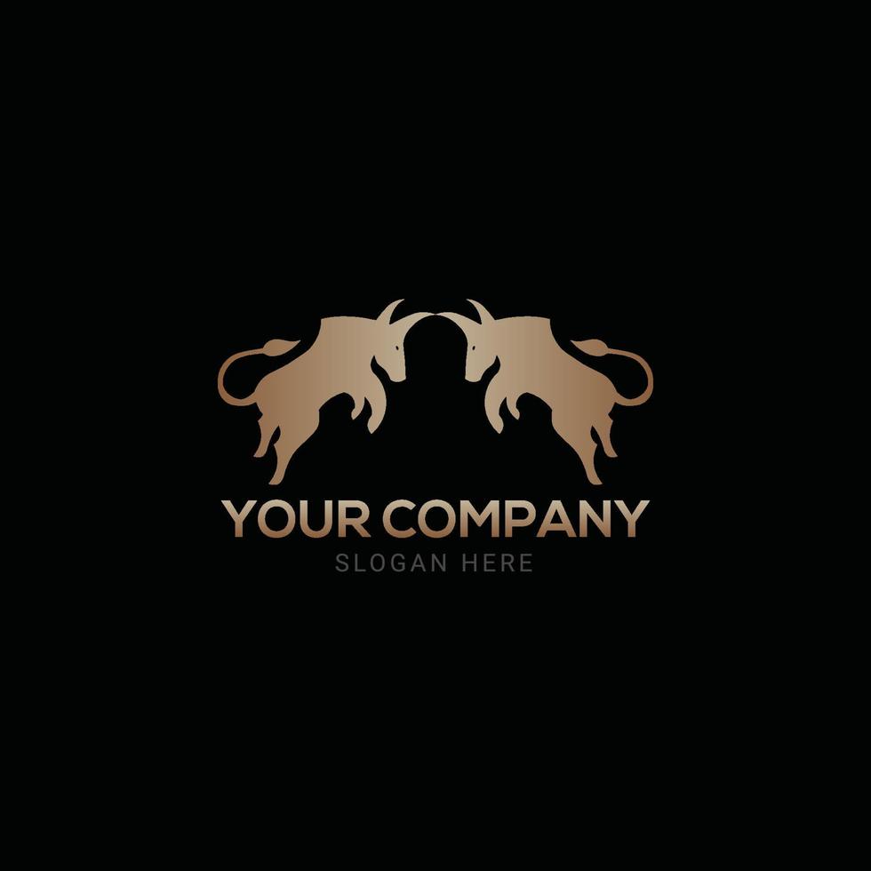 design de logotipo de touro, símbolo de touro vetor