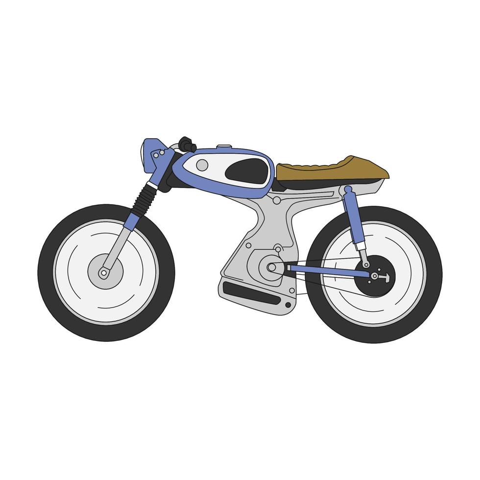 design clássico de ilustração de desenho animado de motocicleta vetor