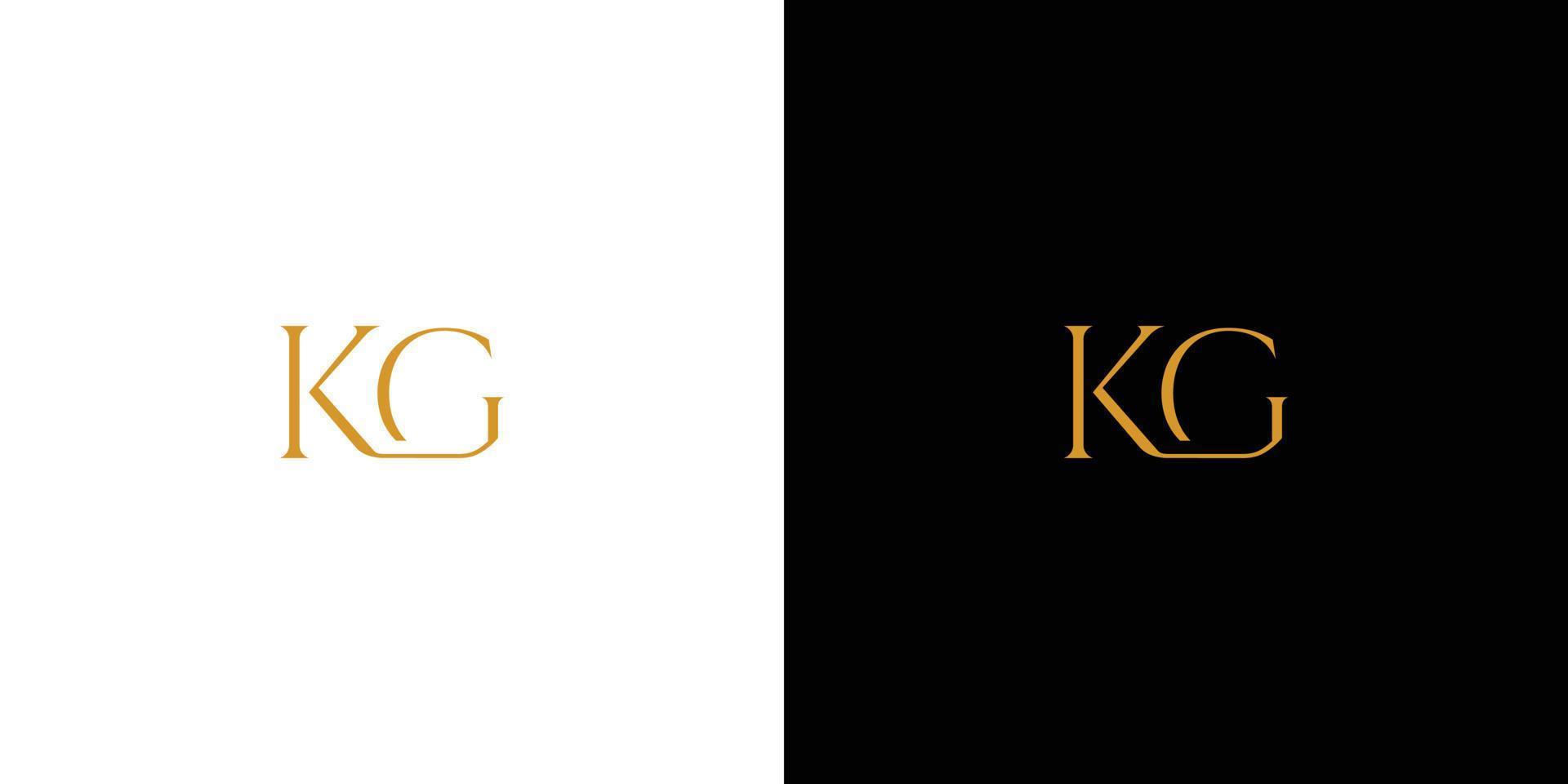 design de logotipo de letras kg moderno e luxuoso vetor