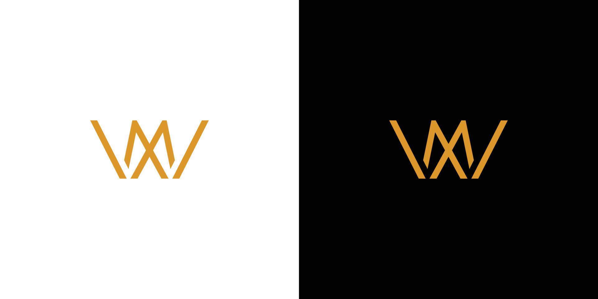 design de logotipo de iniciais de letra mw moderno e exclusivo vetor