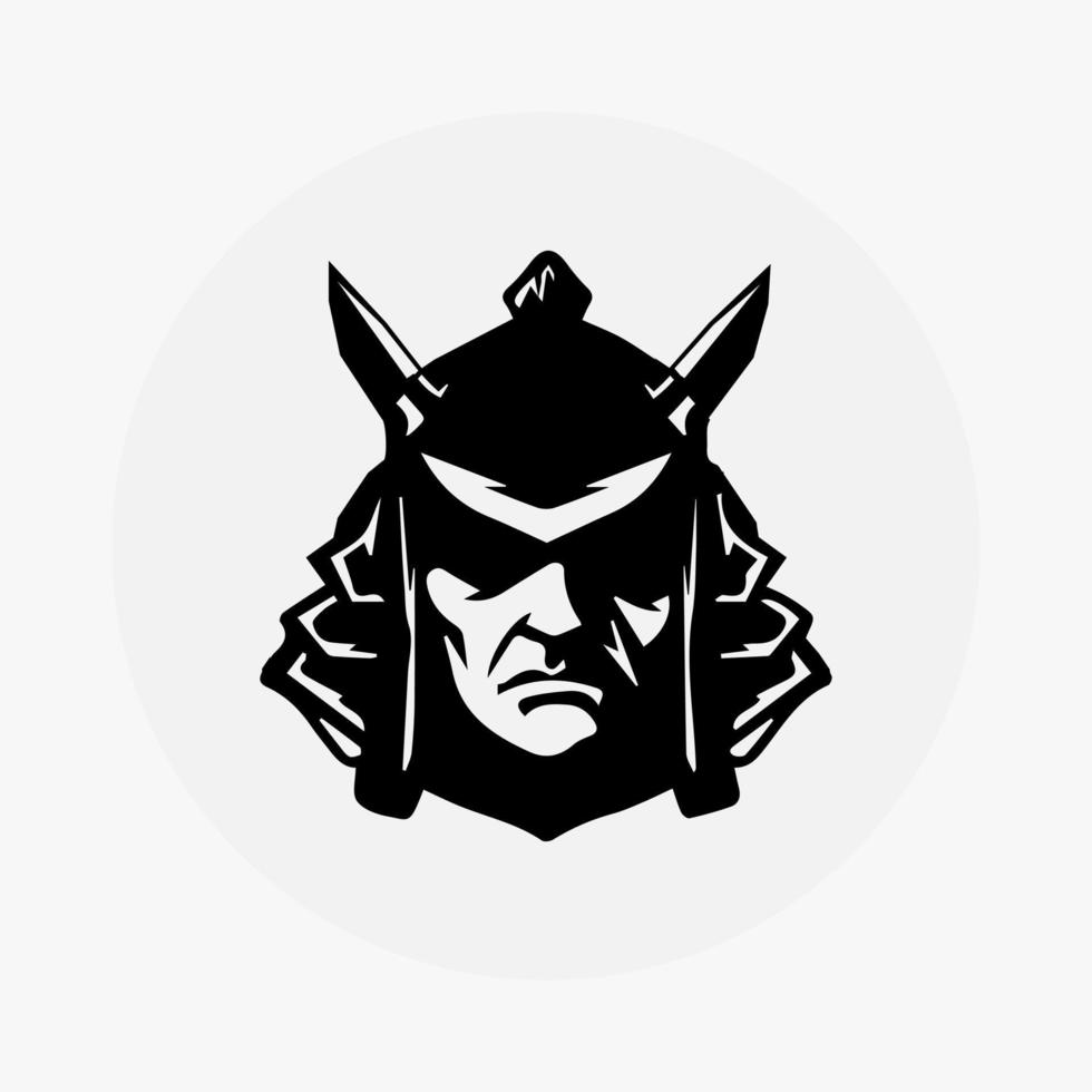 logotipo de vetor de cabeça ninja samurai ronin. logotipo do capacete samurai