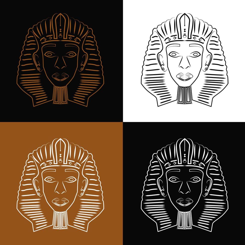 design de logotipo de arte de linha de cabeça de esfinge egípcia antiga em modelo de 4 cores. ícone, logotipo de arte de linha de elemento simples esfinge egípcia vetor