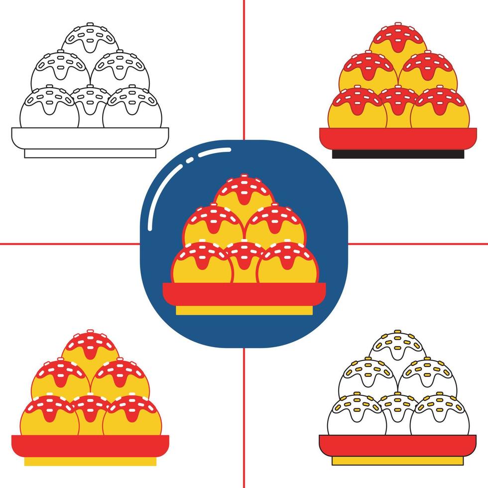 takoyaki em estilo de design plano vetor