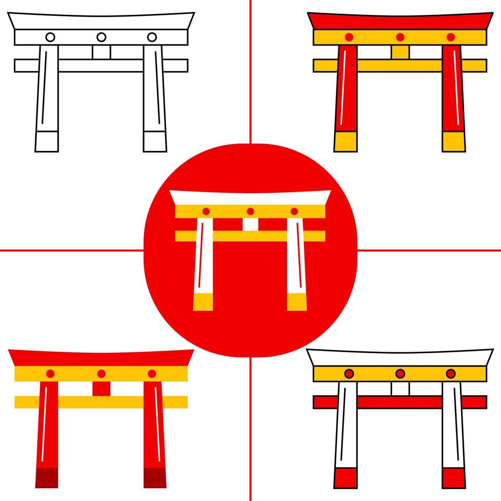 torii portão em estilo de design plano vetor