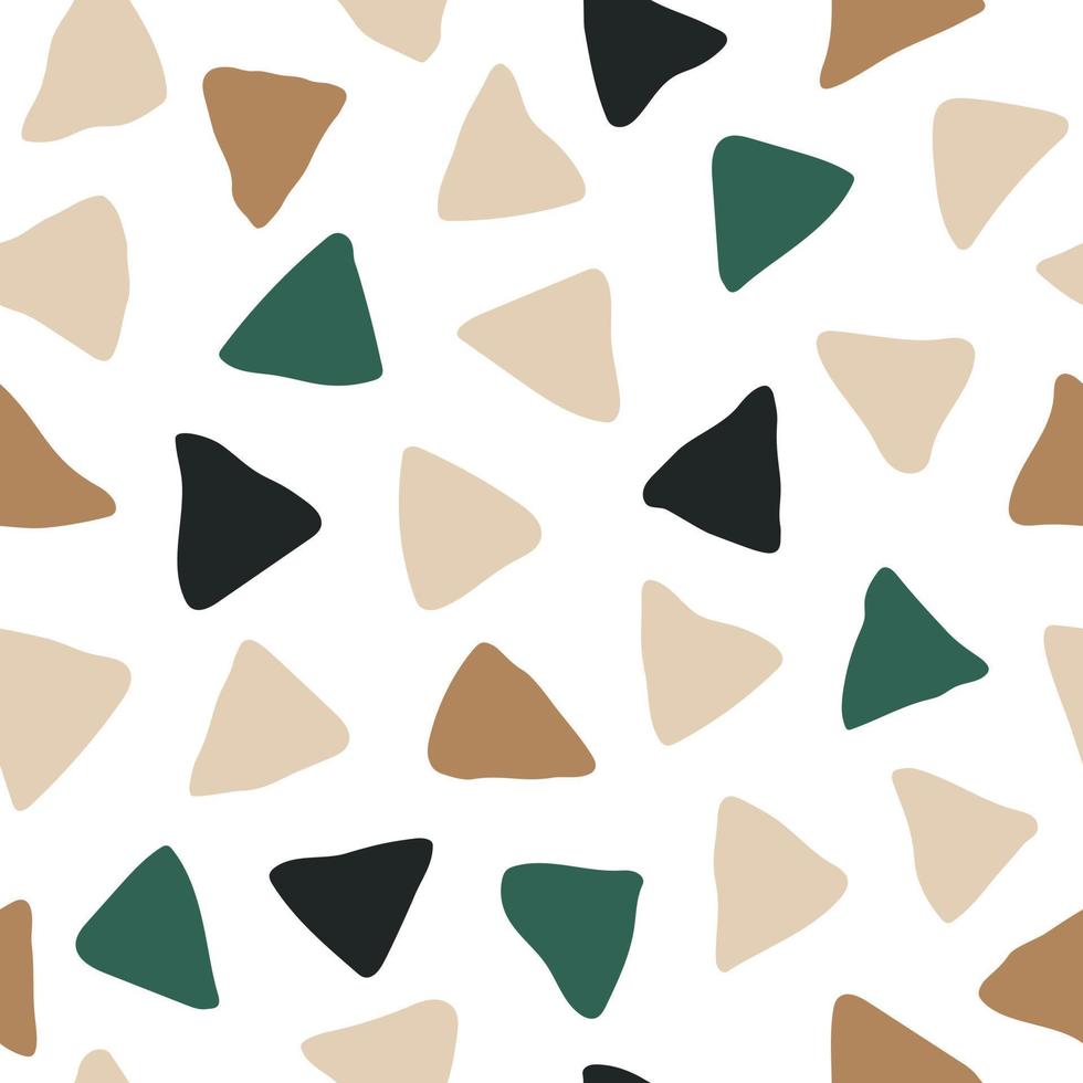 padrão sem emenda imprimível contemporâneo estético com triângulos abstratos em cores da terra. fundo pastel boho na parede de ilustração vetorial de estilo minimalista de meados do século vetor