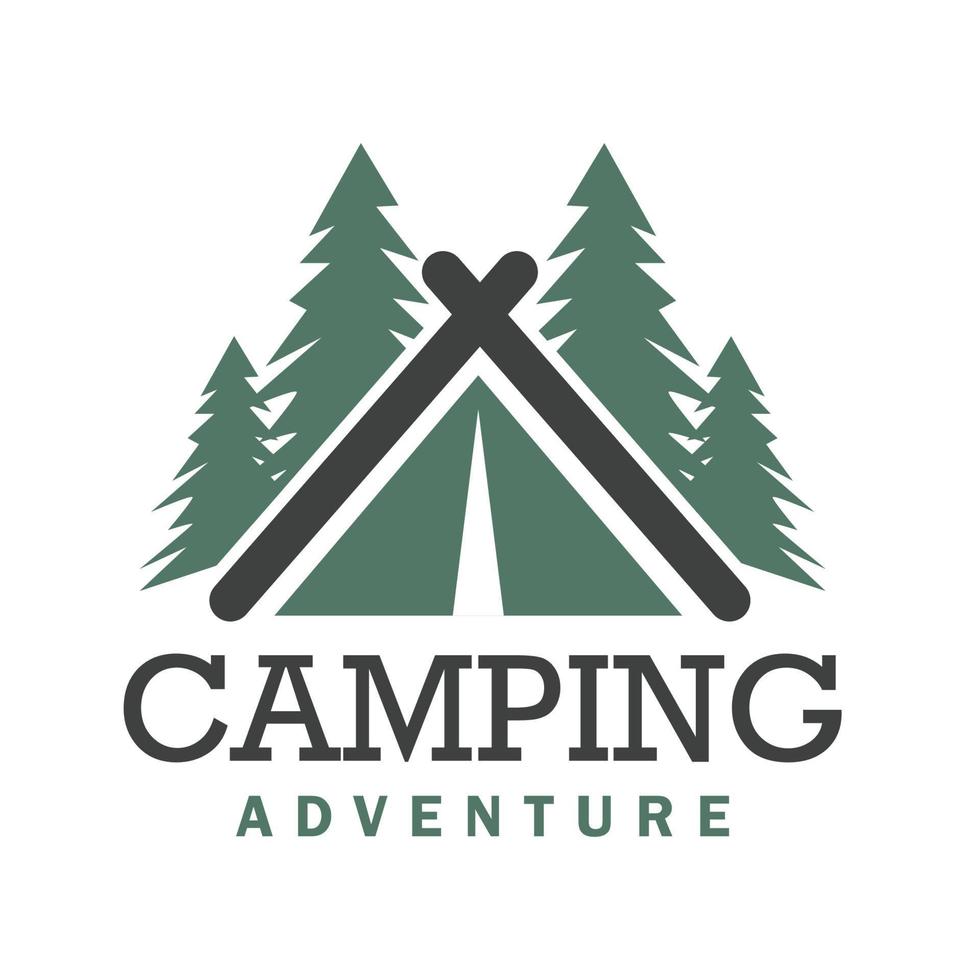 design de vetor de modelo de logotipo de aventura de acampamento