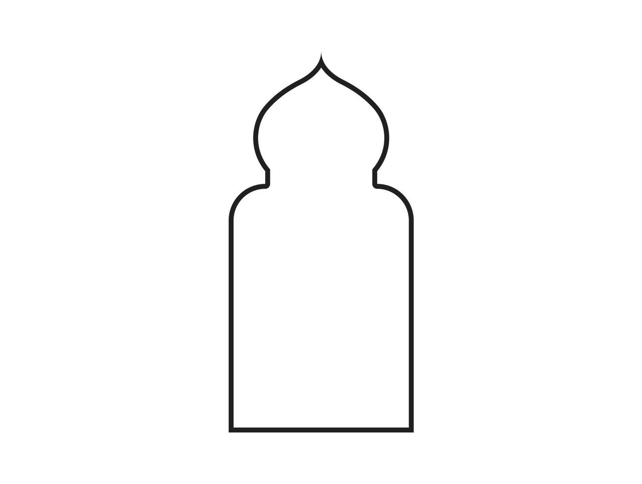 símbolo árabe da janela e das portas do arco islâmico isolado vetor