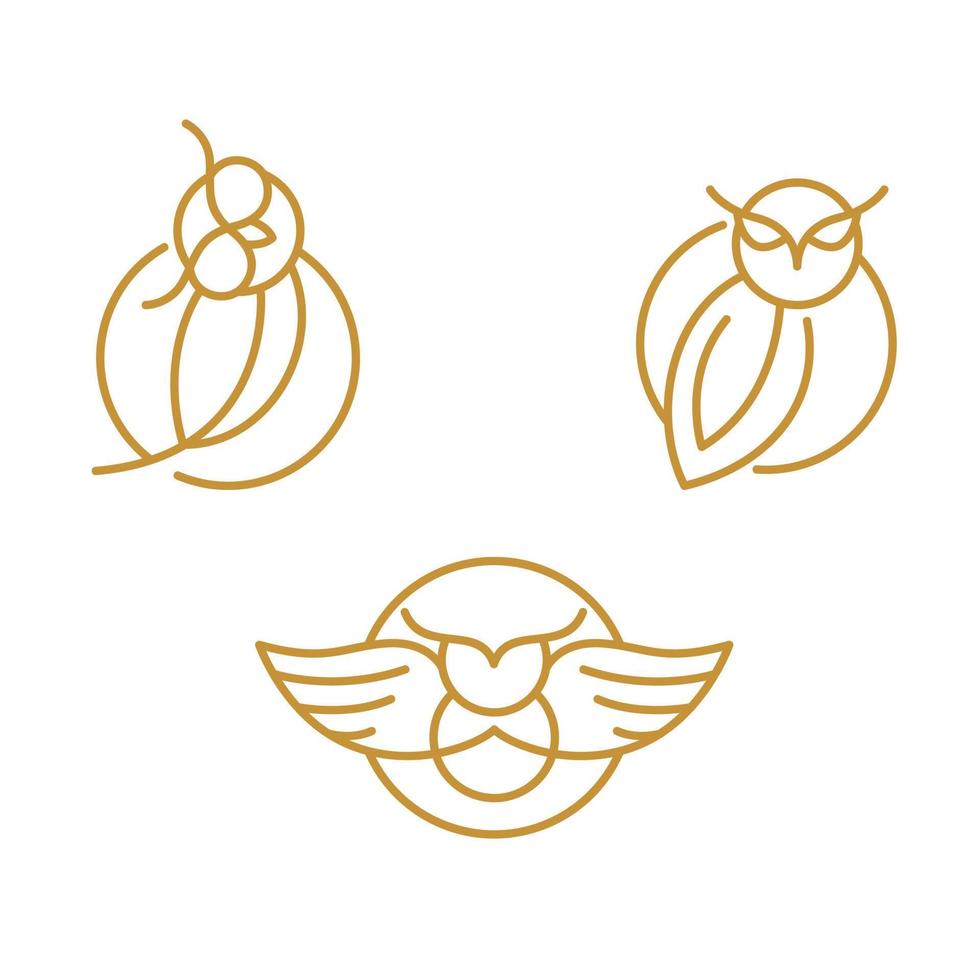 logotipo de coruja de linha vetor