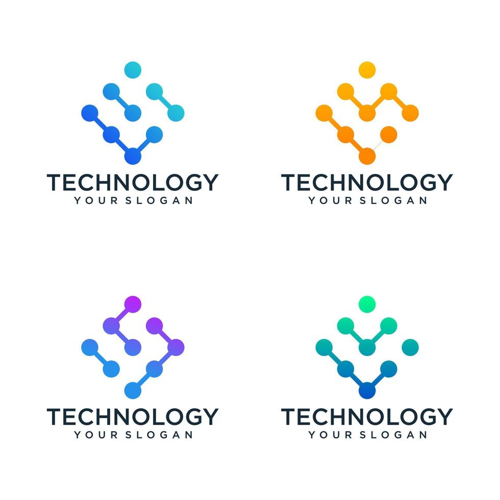 ícone de vetor de modelo de logotipo de tecnologia abstrata