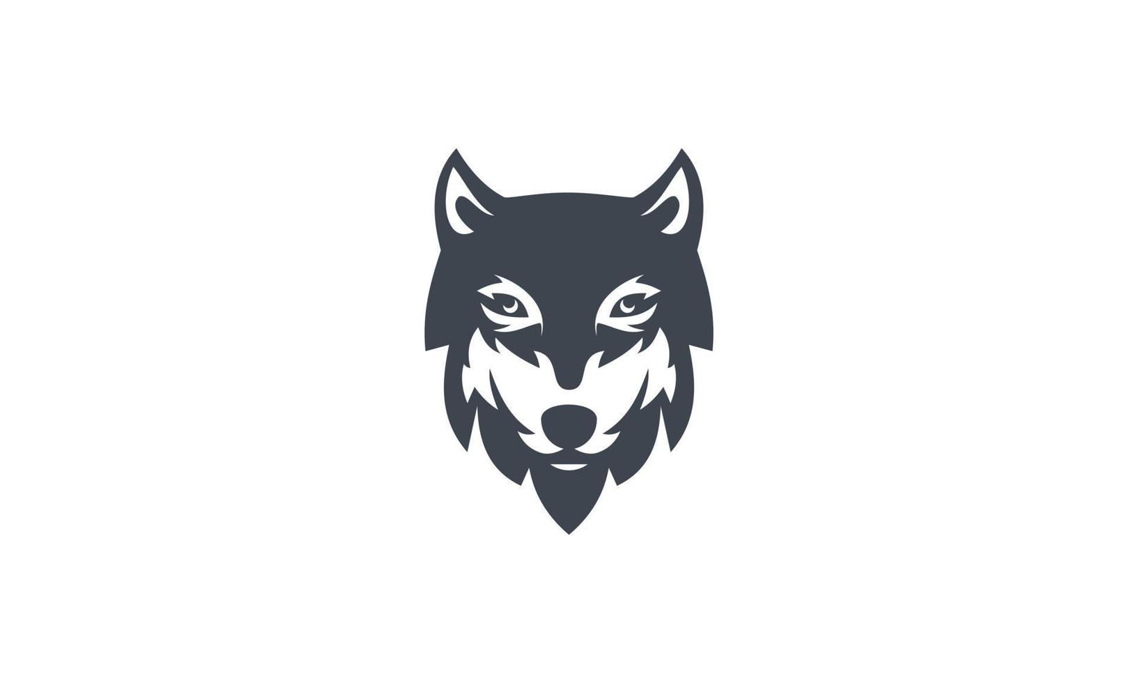 design de vetor de logotipo de rosto de lobo