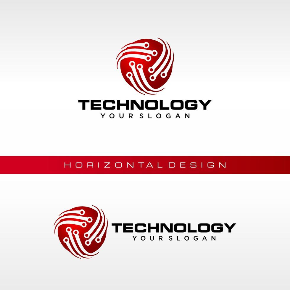 ícone de vetor de modelo de logotipo de tecnologia abstrata