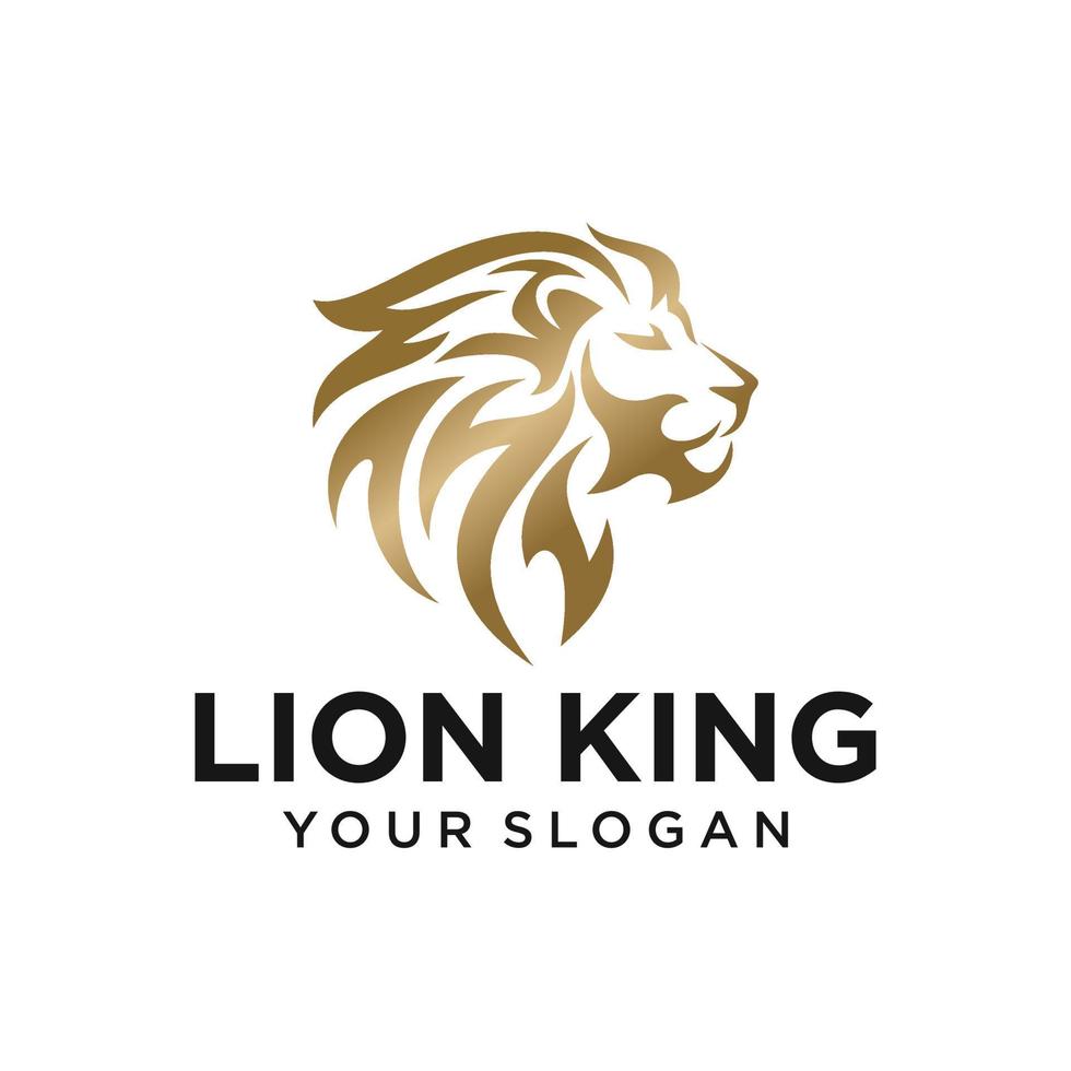modelo de design de logotipo de cabeça de leão vetor