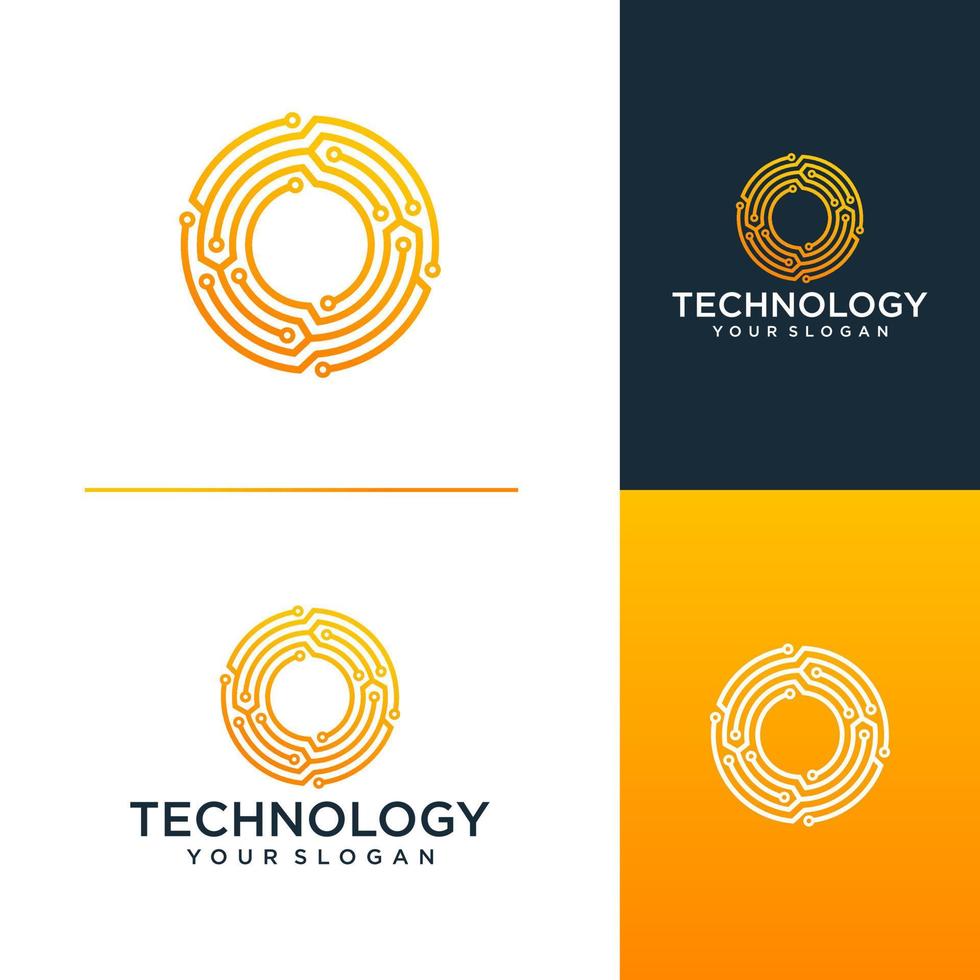 ícone de vetor de modelo de logotipo de tecnologia abstrata