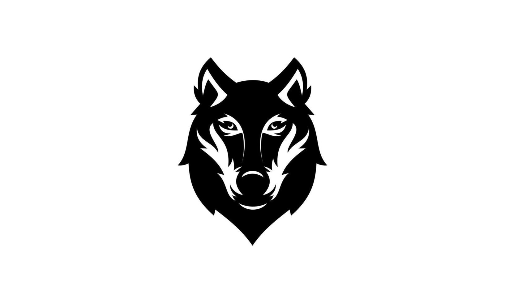 design de vetor de logotipo de rosto de lobo