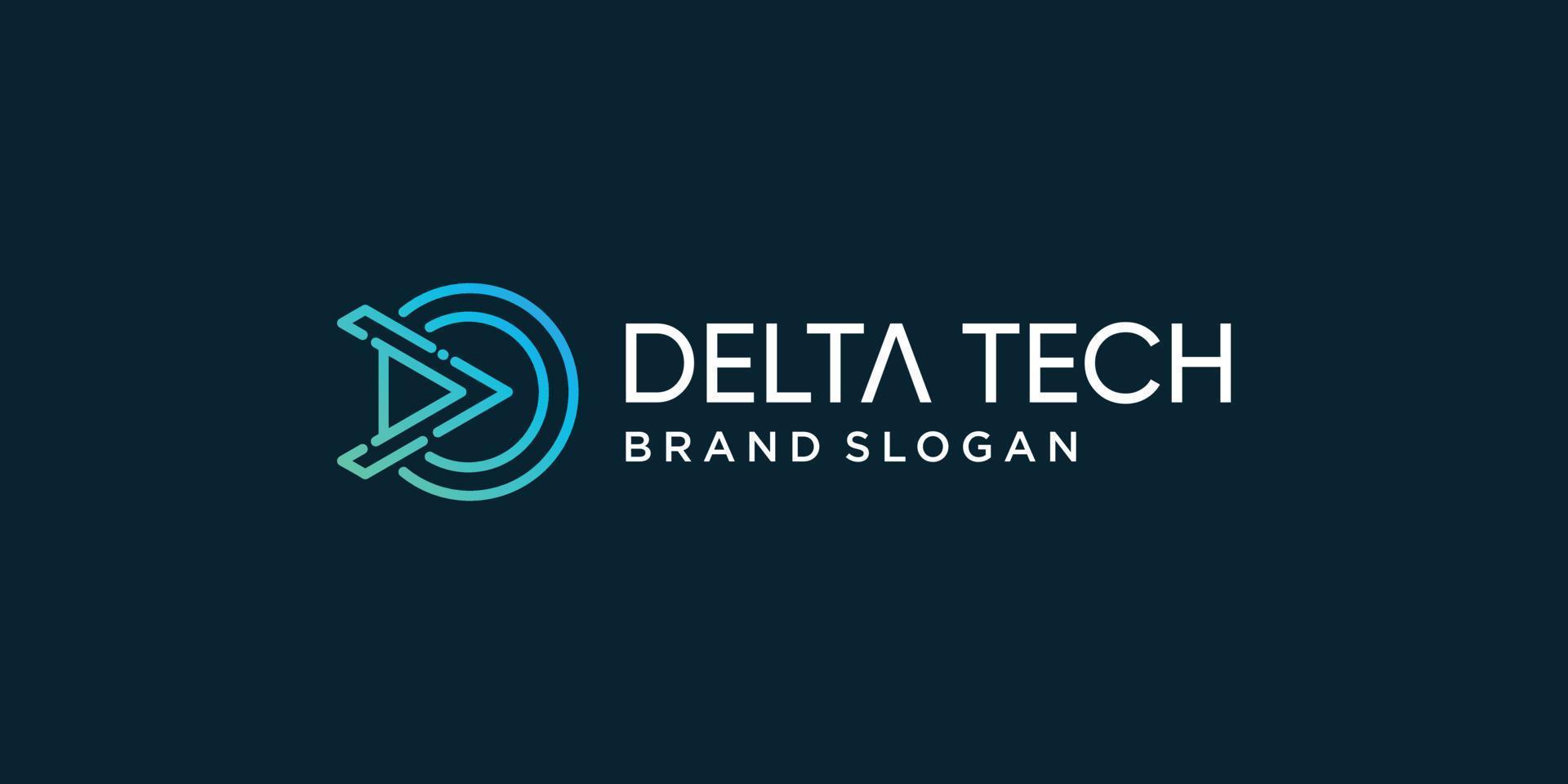 modelo de logotipo delta tech para vetor premium de marca da empresa