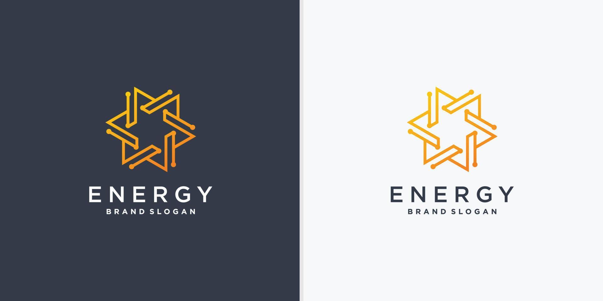 logotipo de energia abstrata com vetor de estilo de arte de linha criativa parte 4