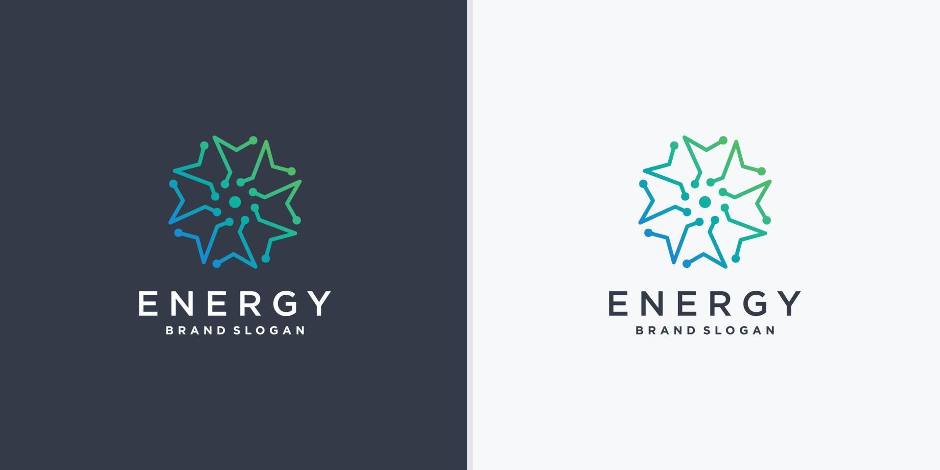 logotipo de energia abstrata com vetor de estilo de arte de linha criativa parte 3