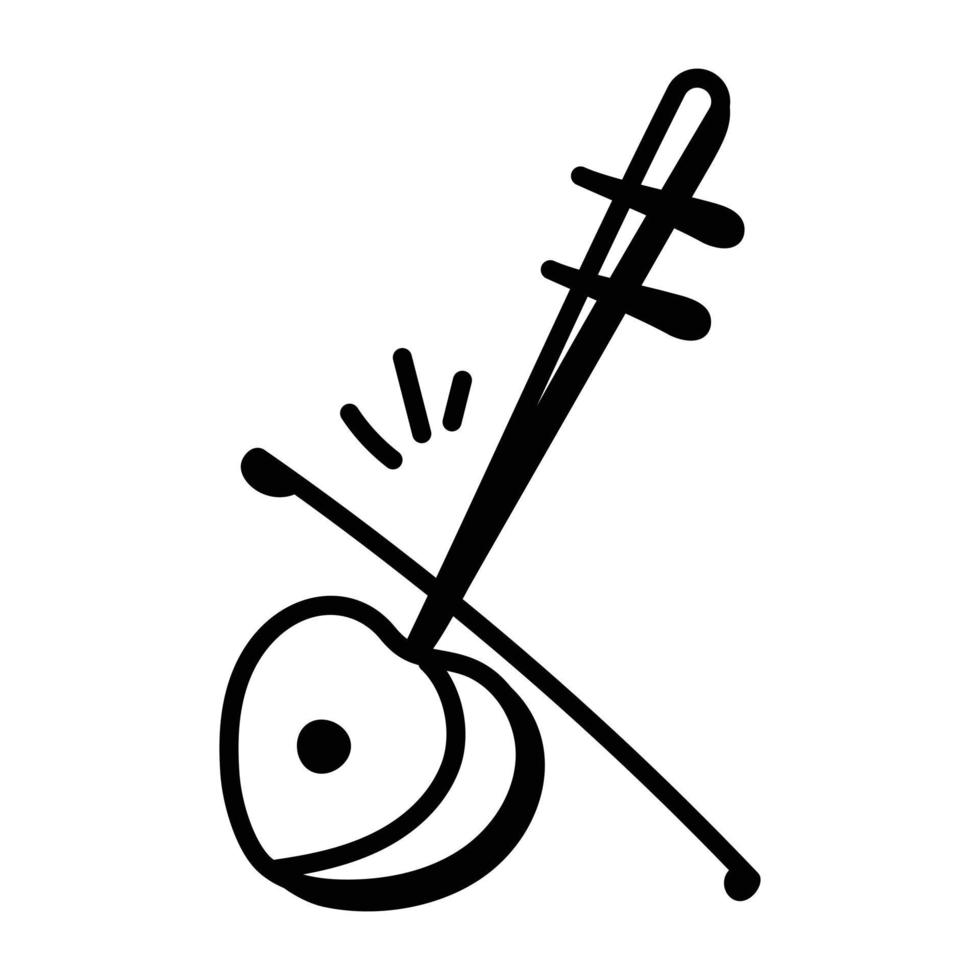 ícone moderno de violino em estilo esboçado vetor